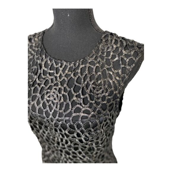 #131 LIPSY UK Black & Pewter Cocktail Dress - Picture 3 of 12